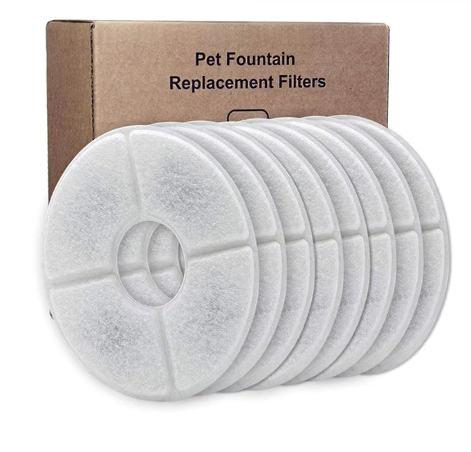 Pack de 8 filtres de rechange en charbon actif pour fontaine à eau chat et chien